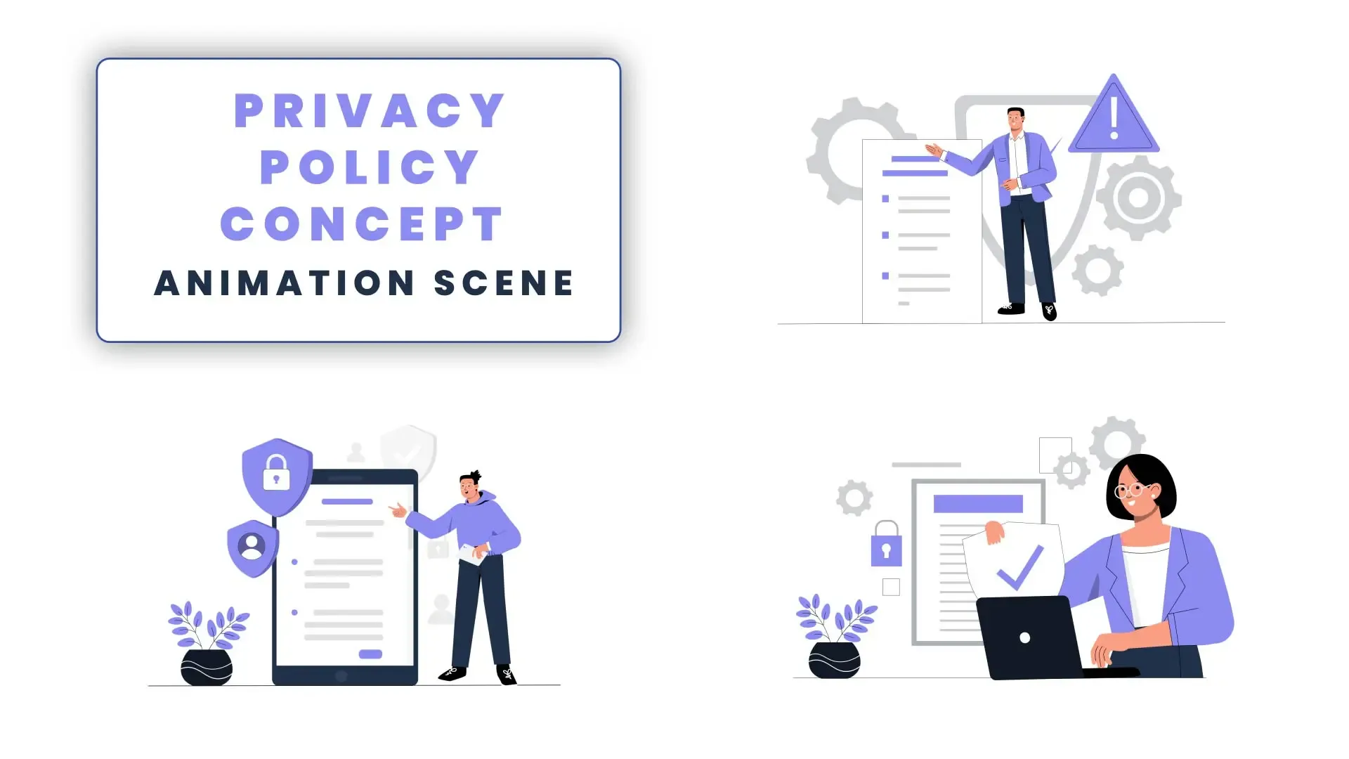 Privacy Policy Concept 2d Flat Animation Scene